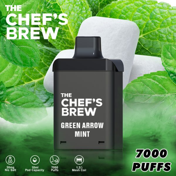 廚師佳釀THE CHEF’S BREW 7000口可換彈電子煙｜8種在地風味霧化彈｜智能防漏設計｜大容量替煙首選