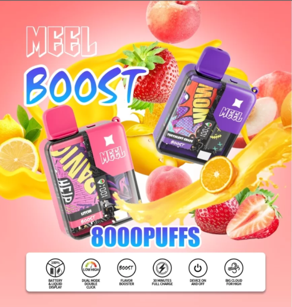 MEEL BOOST 8000口 一次性電子煙 麻將拋棄式電子菸 大容量 台灣電子煙批發 711到付 台灣出貨