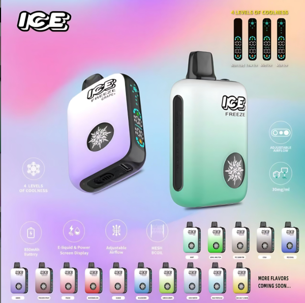 ICE FREEZE 10000 PUFFS 拋棄式電子煙 四檔涼度調節  台灣現貨