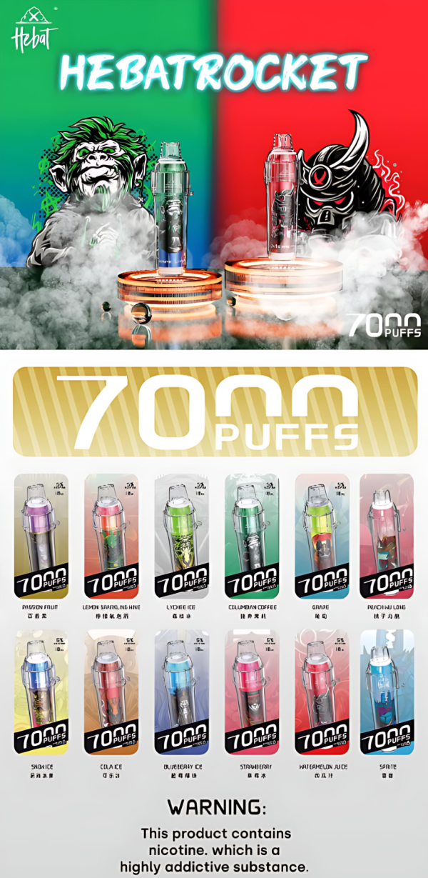 HEBAT BOOM 7000 Puffs 喜貝一次性電子煙｜大容量拋棄式電子煙｜口感穩定｜台灣出貨