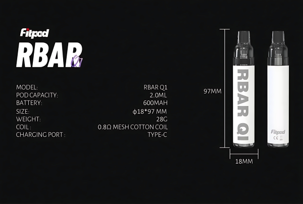 Fitpod RBAR Q1 一次性注油主機｜可重複注油電子煙主機｜台灣批發|7-11到付 - 图片 5